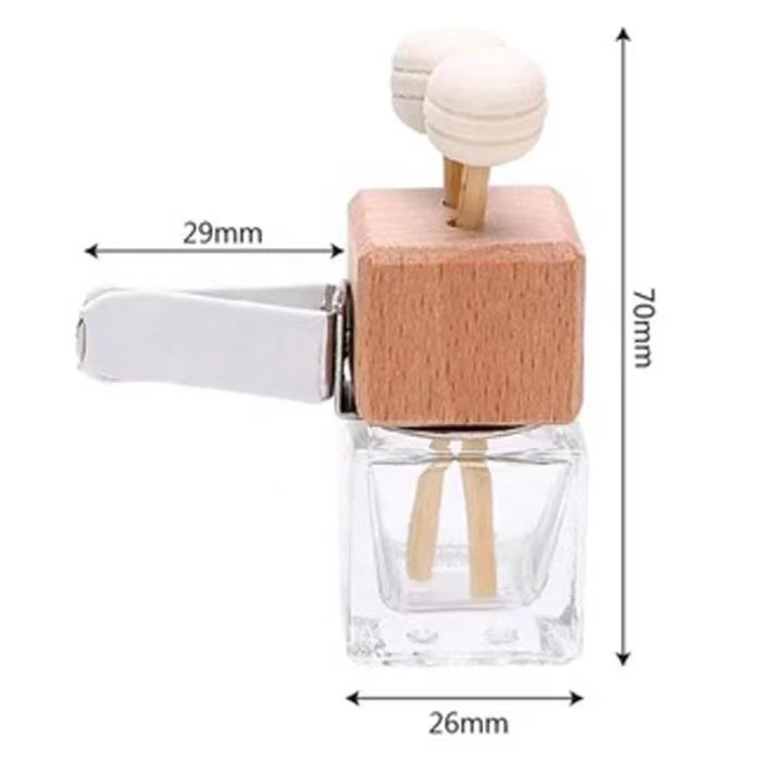 Wholesale Wood Hanging Car Aroma Diffuser 6ml 10ml Car Perfume Bottle Glass Car Diffuser Bottle