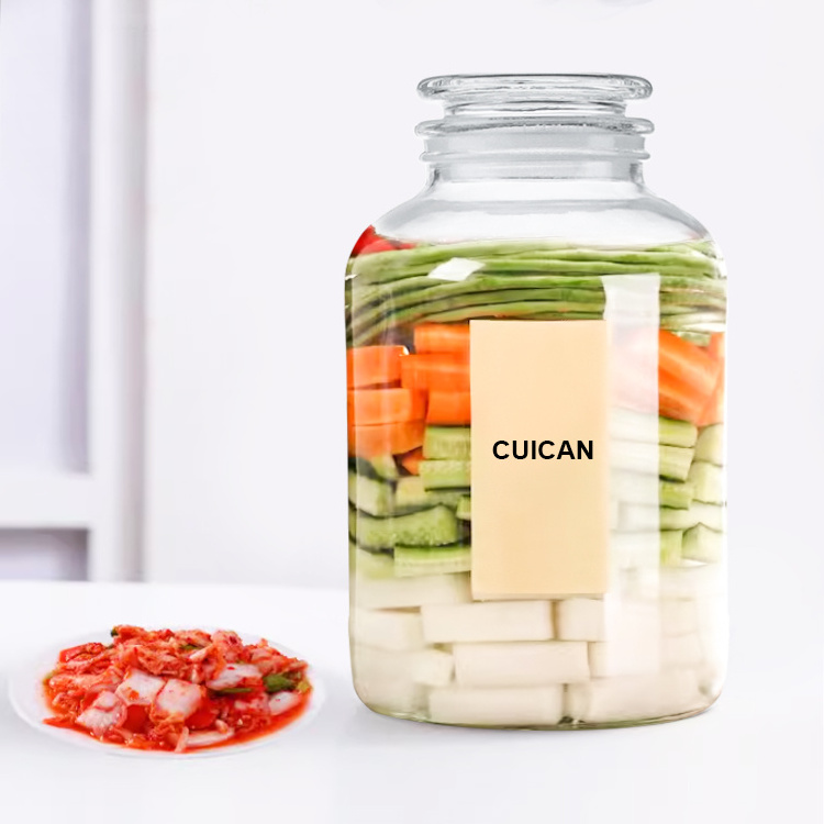 Recyclable 5000ml Airtight Pickles Food Storage Glass Jar for Candy Carrot Sour Cucumber with Lid