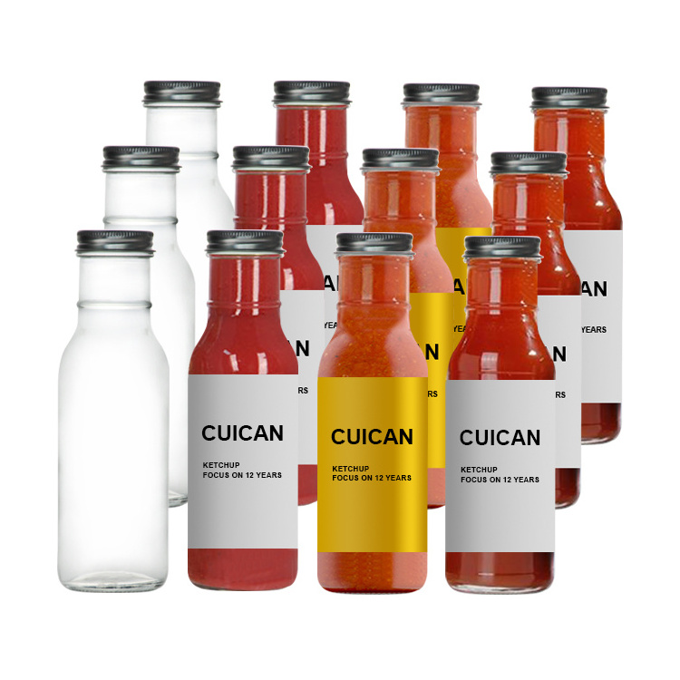 Hot Sale Empty Hot Sauce Ketchup Packaging Woozy Bottle with Screw Cap Salad Dressing Bottle