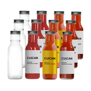 Hot Sale Empty Hot Sauce Ketchup Packaging Woozy Bottle with Screw Cap Salad Dressing Bottle