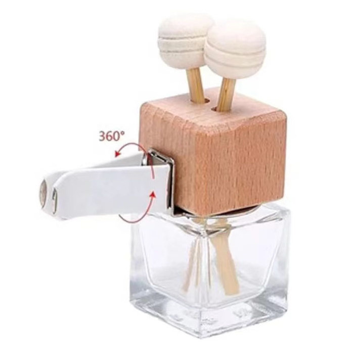 Wholesale Wood Hanging Car Aroma Diffuser 6ml 10ml Car Perfume Bottle Glass Car Diffuser Bottle