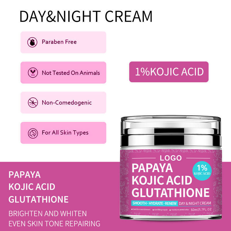 Private label OEM Organic Skincare moisturising anti aging anti Wrinkle bleaching papaya kojic acid whitening cream