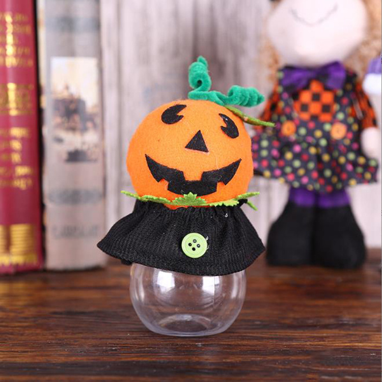 New Clear Transparent Plastic Candy Jars Kids Trick or Treat Pot Halloween Pumpkin Candy Jar