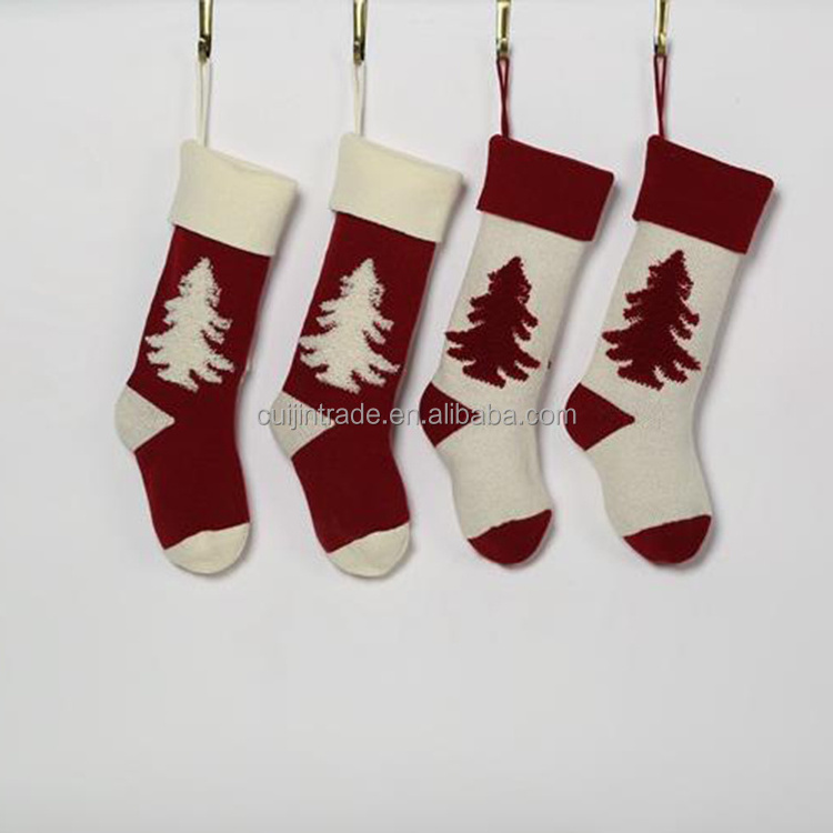 New Arrival 3D Christmas Tree Santa Stocking For Decoration Filler Ornaments Sublimation Knitted christmas Stocking