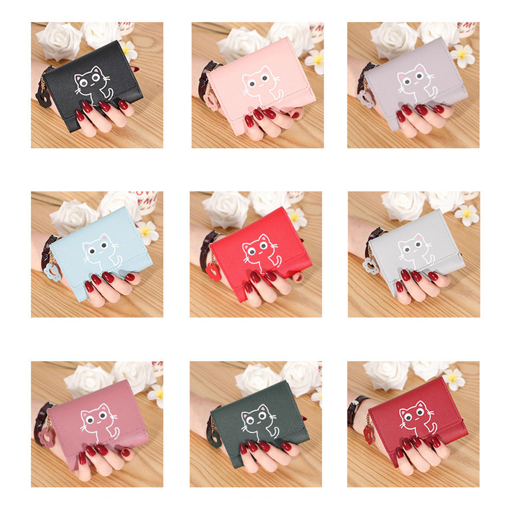 OME760 Hot Sell Wallet For Women New Ladies Wallet Short Creative Fashion Wallet Girls Short Small Mini PU Leather Coin Purse