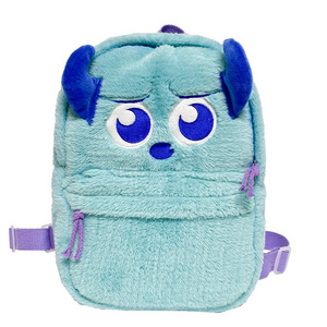 HR134 Girls' Cartoon Fresh Sweet Backpack Plush Zipper Parent-Child Travel Backpack New Trend Outdoor Leisure Cute Hairy Bag