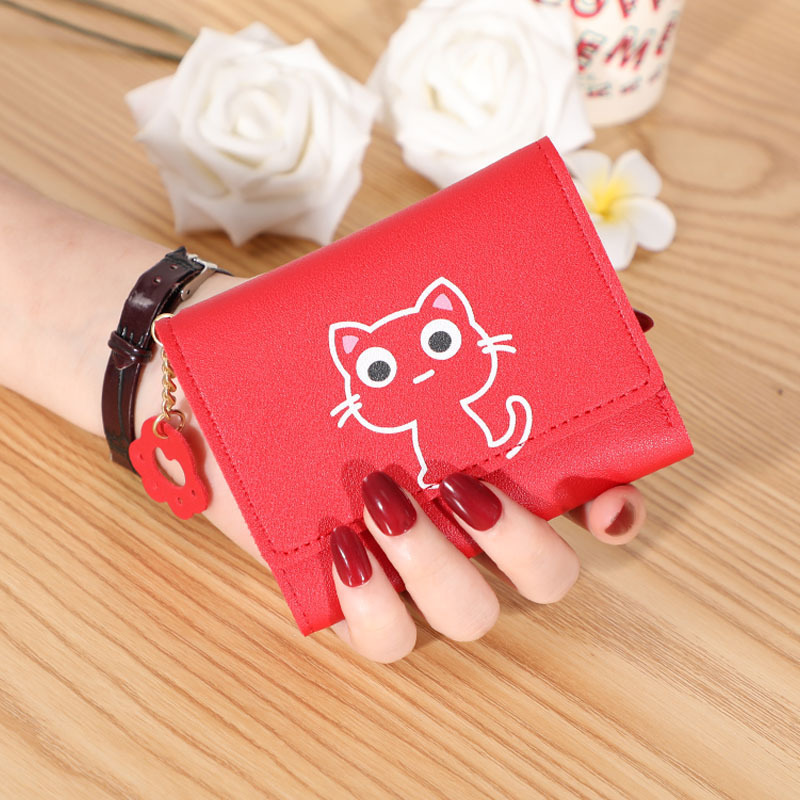 OME760 Hot Sell Wallet For Women New Ladies Wallet Short Creative Fashion Wallet Girls Short Small Mini PU Leather Coin Purse