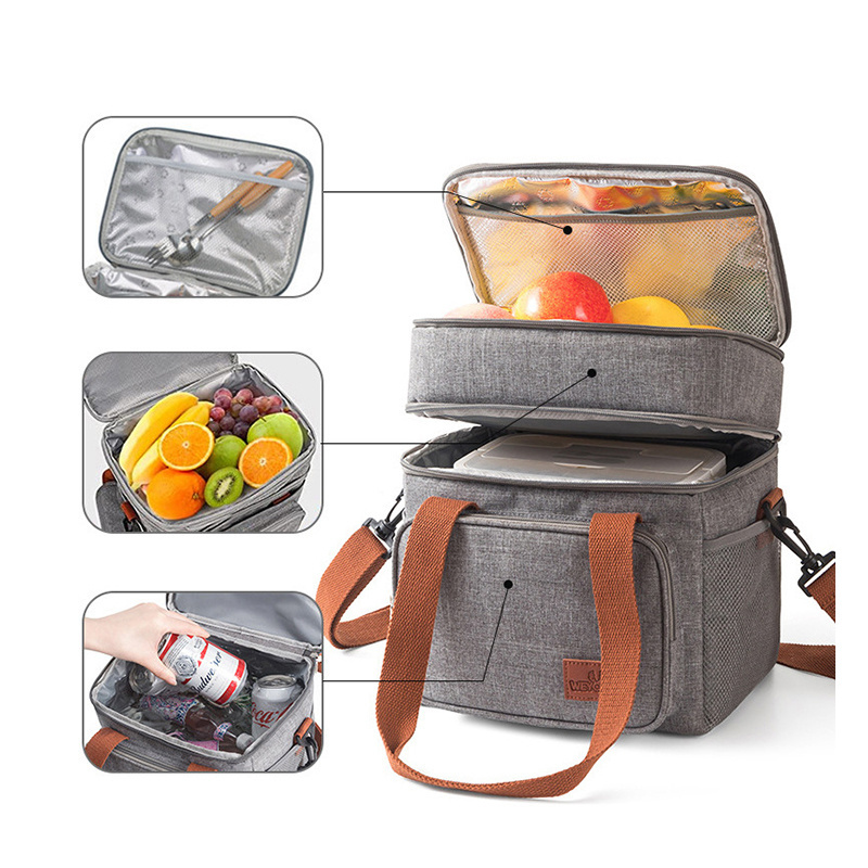 KBW691 Hot Double Insulation Bag Large Capacity Outdoor Picnic Waterproof Ice Bag Handheld Bento Crossbody Lunch Bag