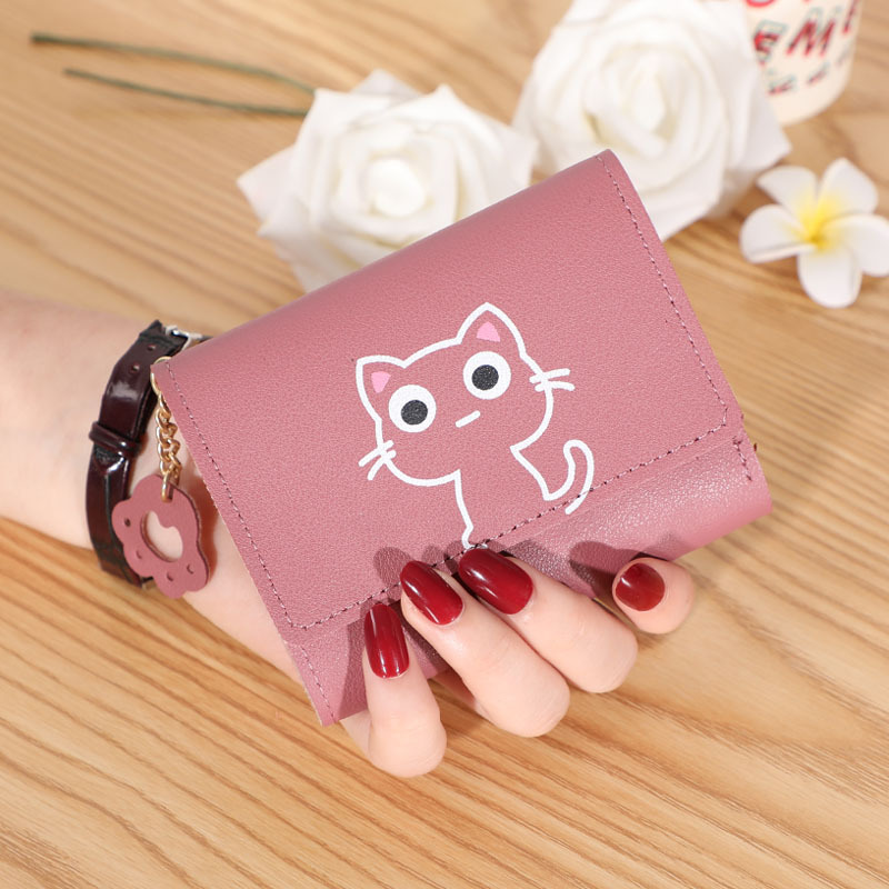 OME760 Hot Sell Wallet For Women New Ladies Wallet Short Creative Fashion Wallet Girls Short Small Mini PU Leather Coin Purse