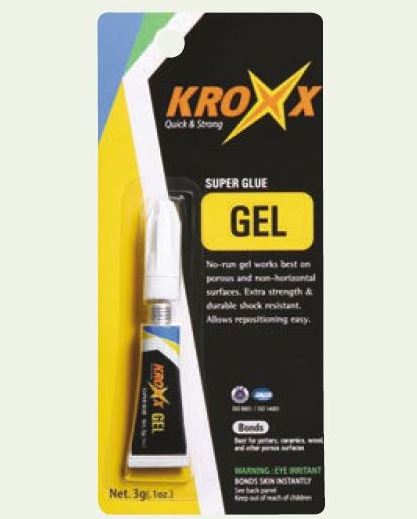 KROXX ADHESIVE GEL HIGH VISCOSITY EXTREMELY STRONG SUPER GLUE CYANOACRYLATE 301 BRAND