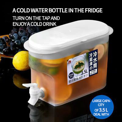 3.5L Refrigerator Lemonade Water Kettle  Fruit Teapot Desktop Container With Tap Cold Juice Drink Dispenser