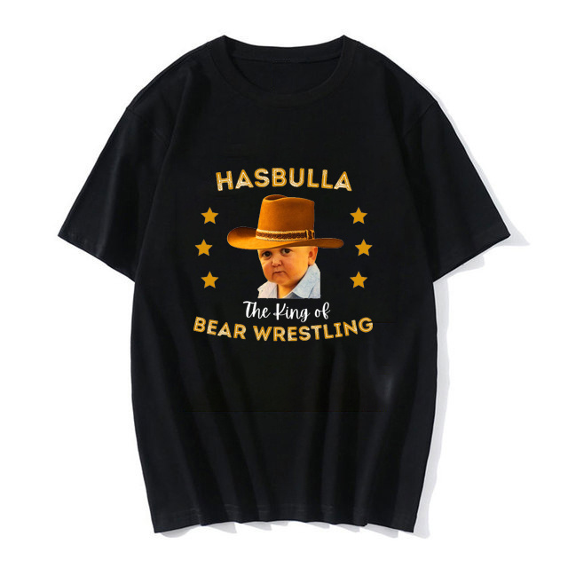 Unisex Streetwear Tops Hasbulla Fighting Meme T Shirt Russia Classic Mini Khabib Blogger Graphic T-shirts Men Women Tees Shirts