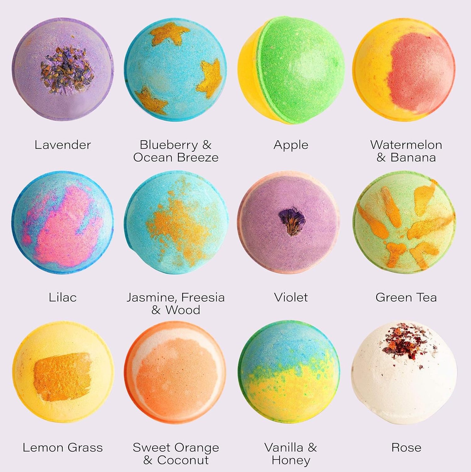 Msds/100% Natural Ingredients bathbomb 12 XXL Bubbly Organic Bath Bombs Gift Set for Women Men and Kids