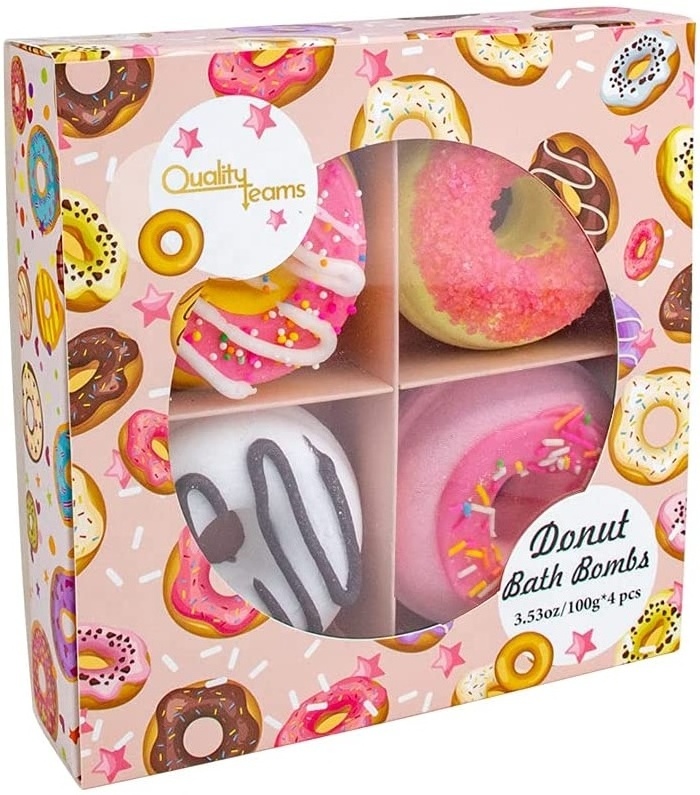 Various Fragrance Cute Shape Donut bomb bath fizzies Natural Vegan bombe de bain Oil  Handmade Kid Love Donut Bath Bombs Gift Se