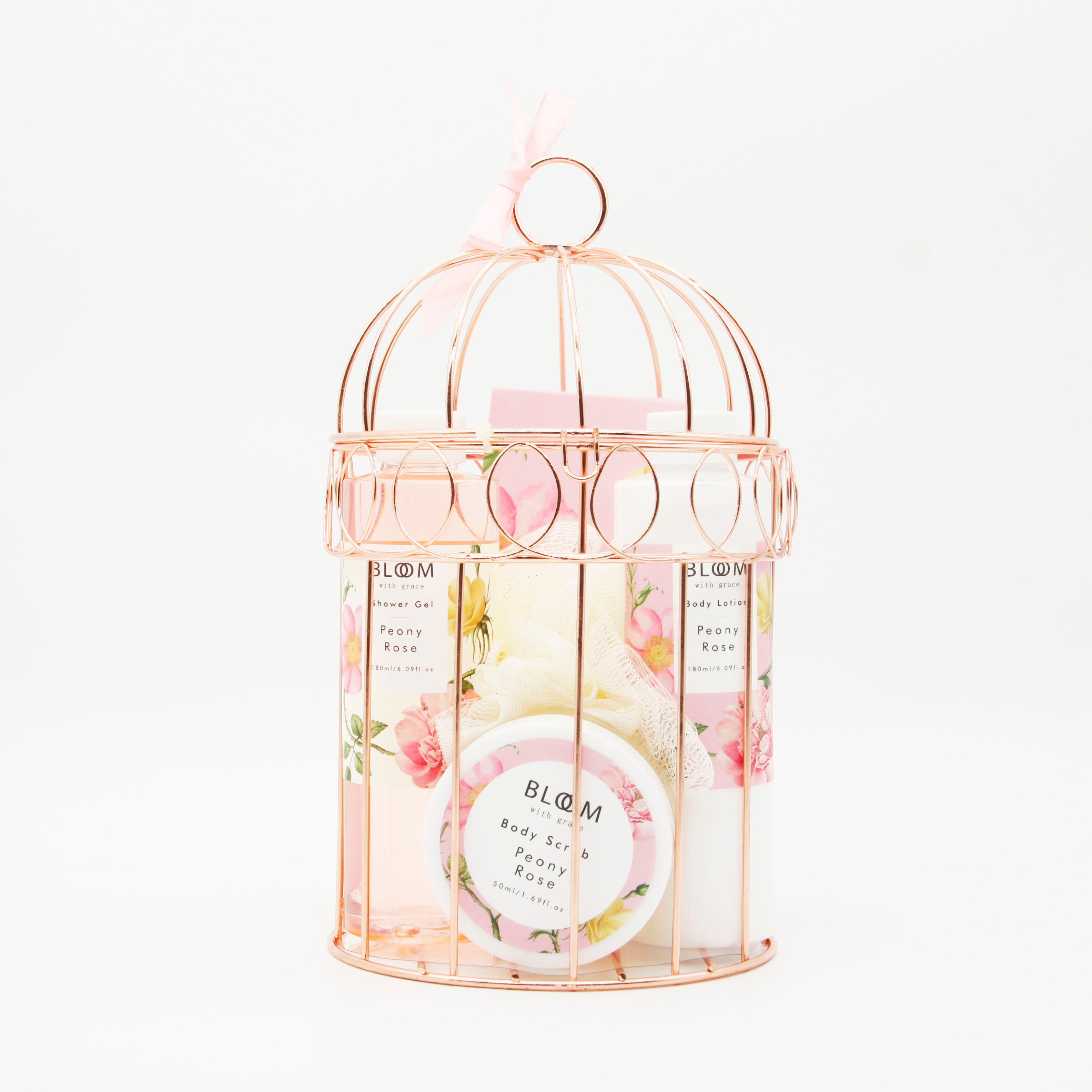 Bath Supplier Flower Bath Gift Set Body Care Set Bird cage wire basket set For Mothers' day Christmas day Valentine's Day