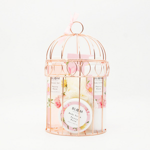 Bath Supplier Flower Bath Gift Set Body Care Set Bird cage wire basket set For Mothers' day Christmas day Valentine's Day