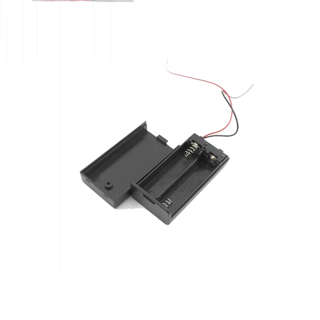 2 x AA Battery Holder with Switch, 3V Battery Holder with Switch, 2X 1.5V AA Battery Holder with Black Red Leads and Switch