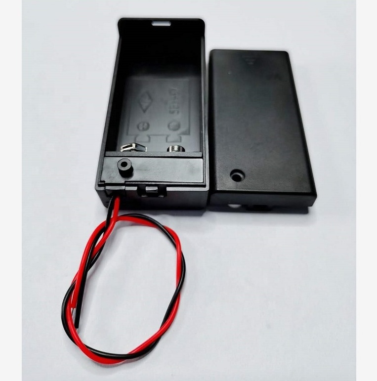 9V Battery Holder With Switch and cover 15cm long line 6LR61 6F22 9Volt Battery holder cases