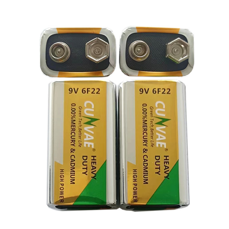 Zinc-carbon 6F22 1604 non-rechargeable 9V battery for alarms