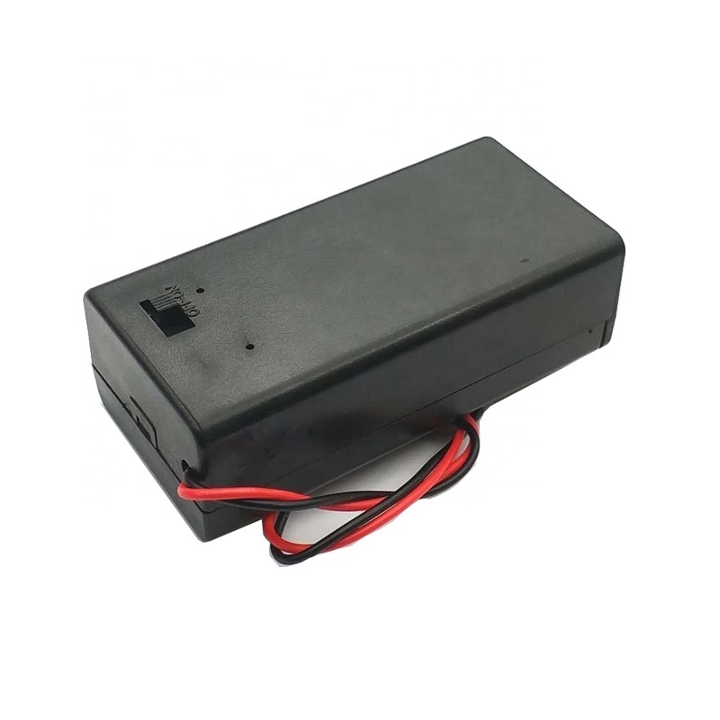 9V Battery Holder With Switch and cover 15cm long line 6LR61 6F22 9Volt Battery holder cases