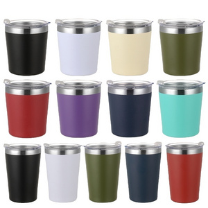 Wholesale Custom Logo Mini Tumbler 8oz Reusable Kids  Milk Cup with Lids Stainless Steel Two Wall Insulated Coffee Mug