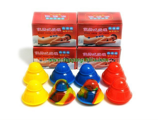 Rubber Suction Cup Set 12 Cups Red color Cupping Massage