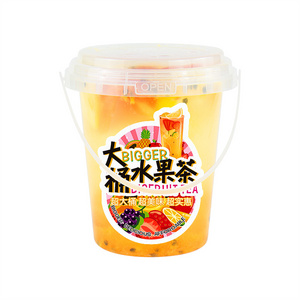 1000ml Fruit tea portable bucket disposable large capacity lemonade juice drink cup bubble tea transparent plastic cups with lid