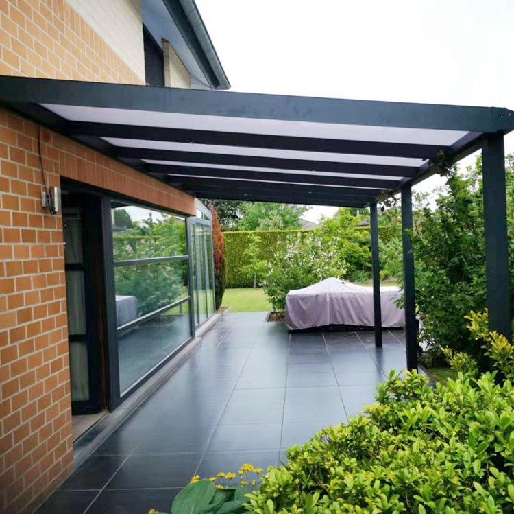 Design High quality Wall Mount Gazebo Garden Pergola modern aluminium closed roof pergola polycarbonate roof