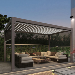 Easy install modern motorized adjustable weatherproof patio roof aluminum louver pergola gazebo