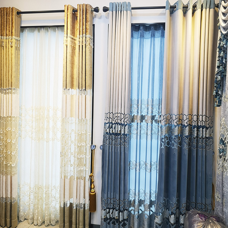 2021 Hotel drapery drapes blackout window treatment sheer hotel drapes pleated curtain