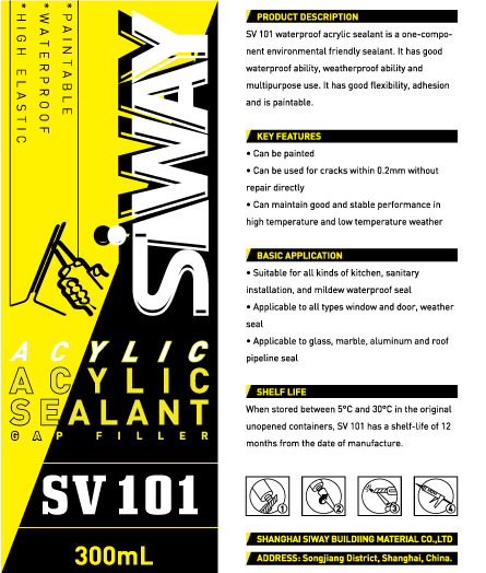 One-component water-based acrylic sealant for interior use resists mold and fungus