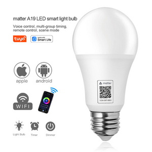 Matter Smart Bulb Light 9W Voice Smart App Control E26 E27 B22 RGBCW LED Lights Lighting Matter Bulb for Alexa Google Homekit