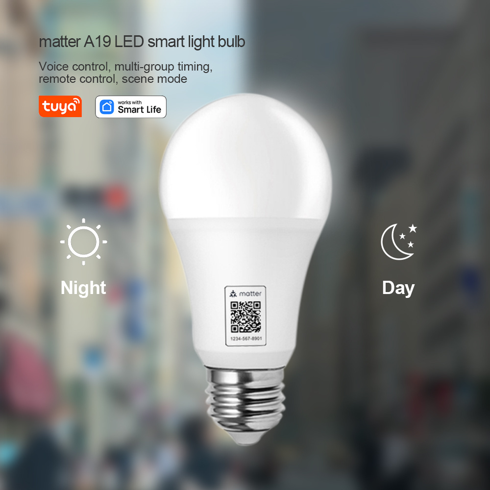 Matter Smart Bulb Light 9W Voice Smart App Control E26 E27 B22 RGBCW LED Lights Lighting Matter Bulb for Alexa Google Homekit