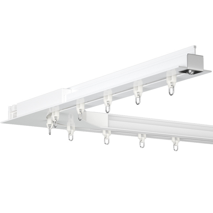 Hidden Aluminium Curtain Track Ceiling Mounted Curtain Rails  System For Hospital Clinic