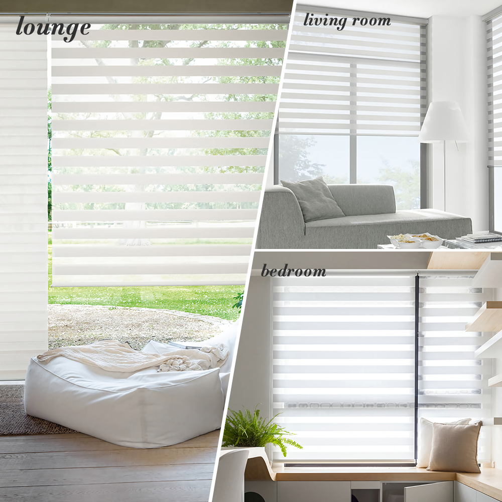 Custom Alexa Blackout Remote Wifi Smart Electric Window Motor Motorized Shades Automatic Zebra Roller Blinds