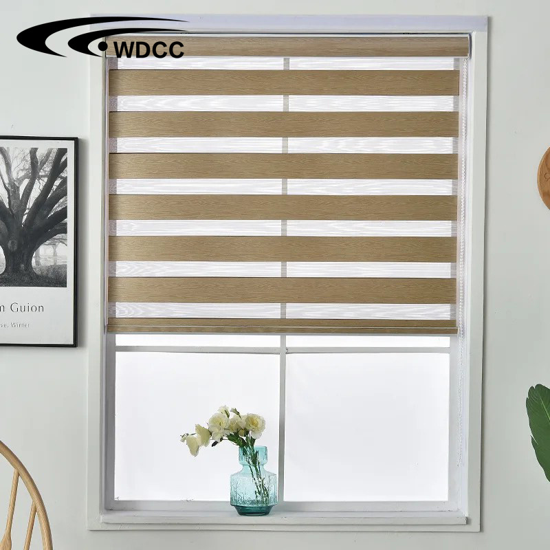 Auto Motorized Blackout Screen Dual Roller Double Layer Blind Blackout Electrical Zebra Blinds Shade