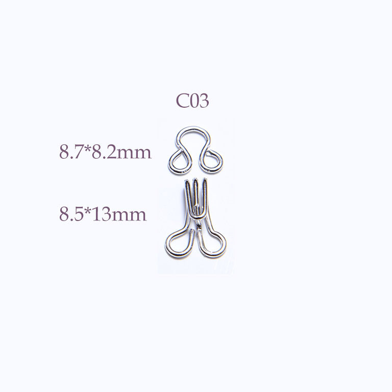 8.7mm Big size Coat Collar Hook Garment Metal Hooks And Eyes