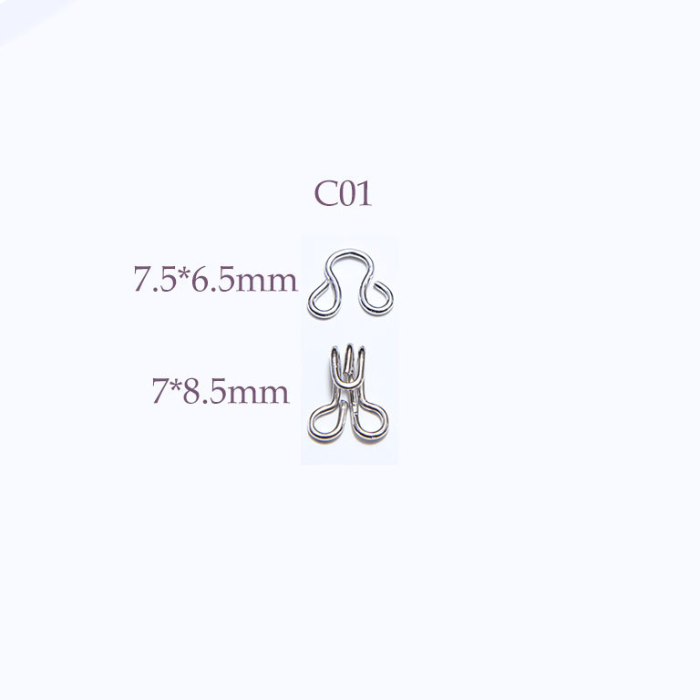 C01 7.5mm Sewing Garment Hook and Eye for Bra