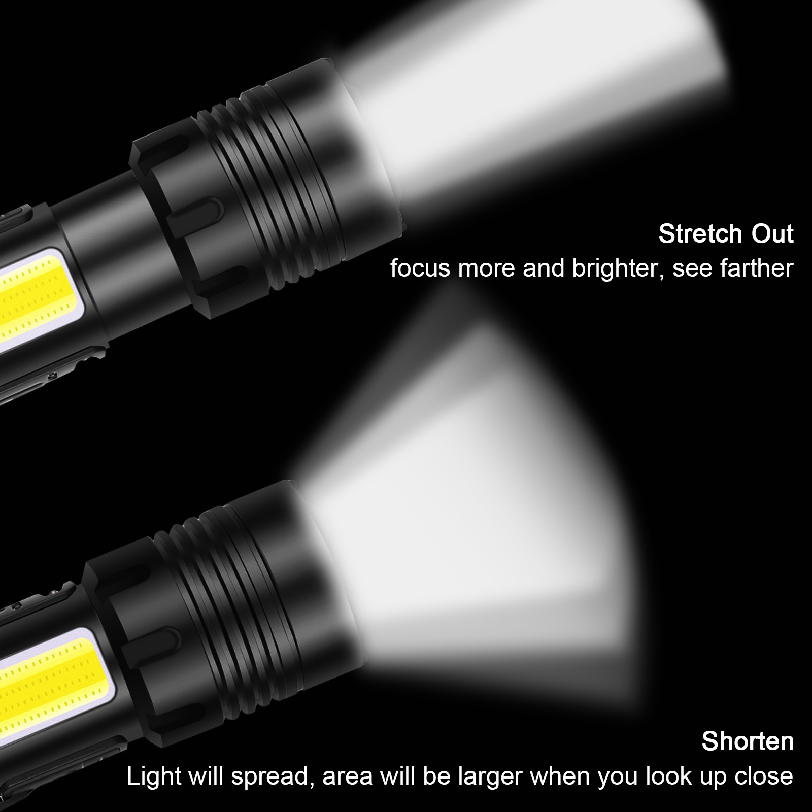 X160 Multitool Super Bright Emergency Led Flashlight Rechargeable with 26650 Battery Torch Flash Light with side COB