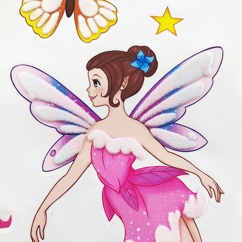 high quality Angel Wings Fairy Princess vinyl Wall Decals Butterfly Dancing Girls Wall Decor wall stickers with furry decals