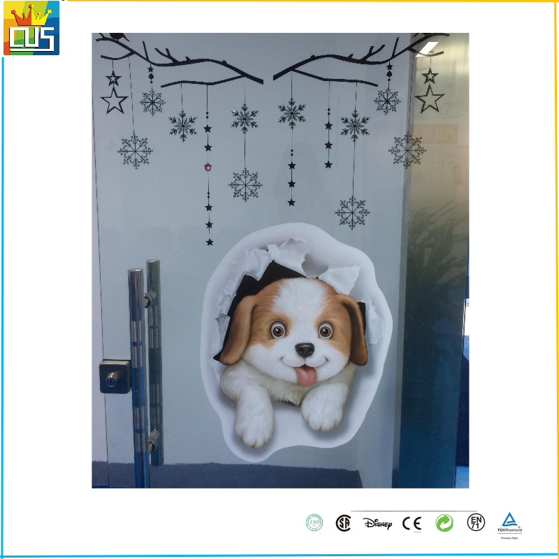 3D  Art Cute puppy Dog Removable Vinyl Wall stickers for Kids Room Babyroom Decor Toilet House Wall DIY Decoration