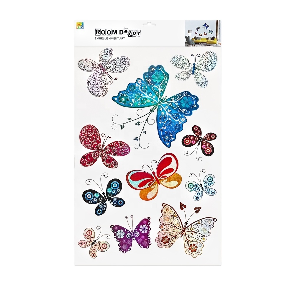 Holographic Foil Butterfly Wall Sticker for Home Decoration Home Decor with PP Materials Printed