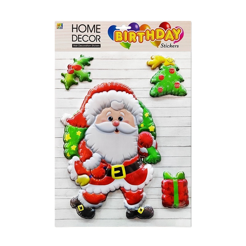 christmas snowman Santa Claus window stickers cartoon wall decals kids room shop bedroom decor removable waterproof sticker