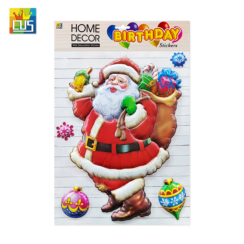 christmas snowman Santa Claus window stickers cartoon wall decals kids room shop bedroom decor removable waterproof sticker