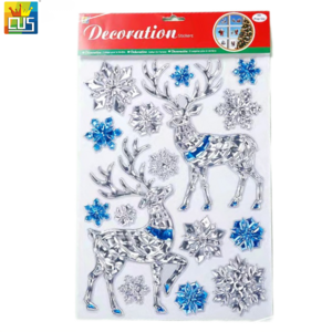 christmas reindeer 3D embossing acrylic crystal home decal wall collage window stickers pictures papers