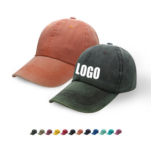 High Quality 6 Panel Black Plain Blank Baseball Custom Logo Dad Hat Men's Vintage Cap