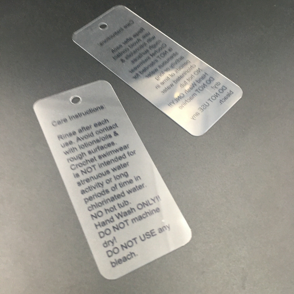 Wholesale Clear Pvc Hangtag Waterproof Tpu Plastic Clothing Hang Tag String Hangtag Pvc