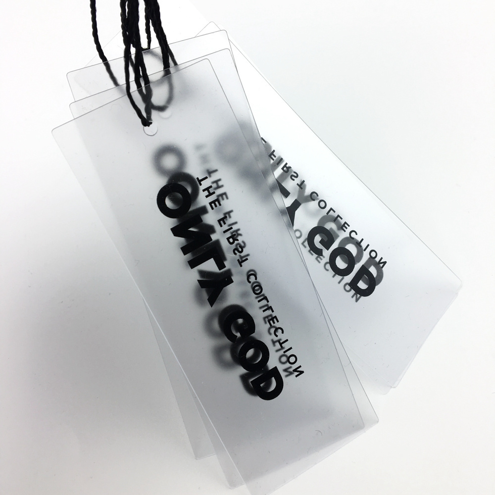 Wholesale Clear Pvc Hangtag Waterproof Tpu Plastic Clothing Hang Tag String Hangtag Pvc