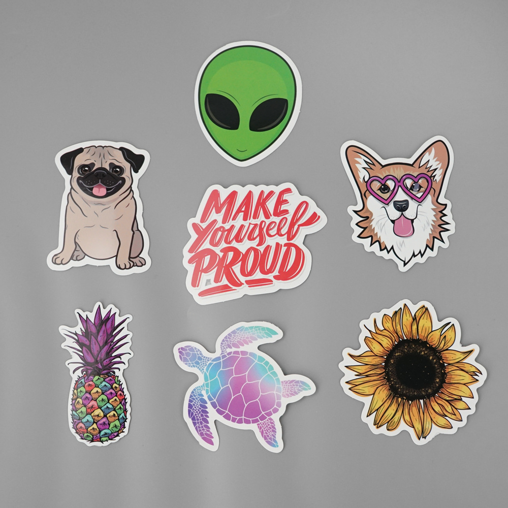 Custom Die Cut Vinyl Stickers Kiss Cut for Skateboard Laptop Luggage Guitar Waterproof PVC Stickers