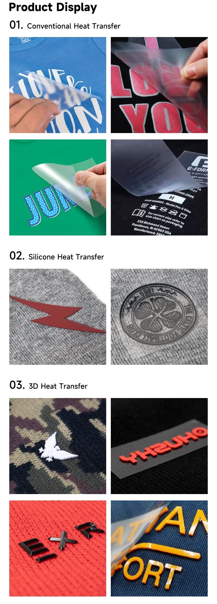 Heat Transfer Wholesale Custom Screen Printing Plastisol Heat Transfers Dtf Transfer Vinyl Clothing Printing